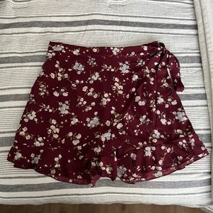 Red floral skort with side tie- Size US 6